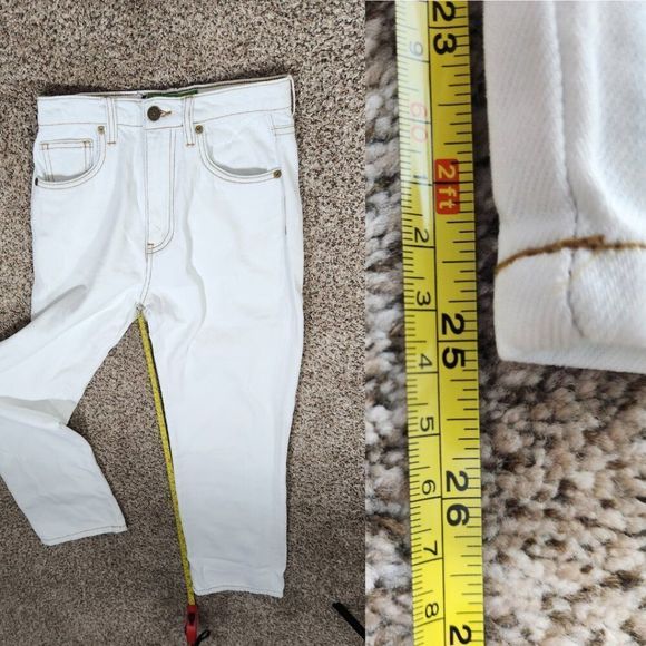 NWT Sandrine Rose X Free People White Straight Leg Jeans Size 24 - Picture 14 of 16